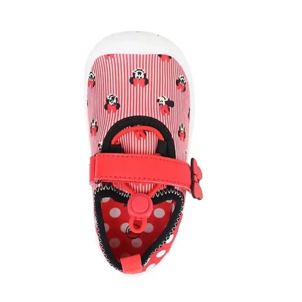 Disney Minnie Mouse Toddler Girls Red Water Shoes Size 13/1 Polka Dot Slip-On
